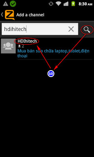 chọn nhóm liên lạc trên ứng dụng zello